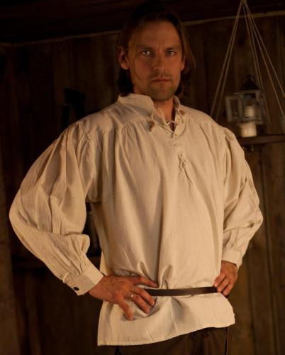 LEONARDO CARBONE Waldl�uferhemd mit Schn�rung - Farbe: dunkelblau - Gr��e: XL