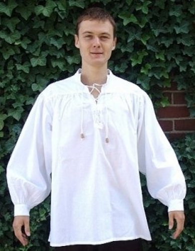 LEONARDO CARBONE Waldluferhemd mit Schnrung - Gre: S - Farbe: wei