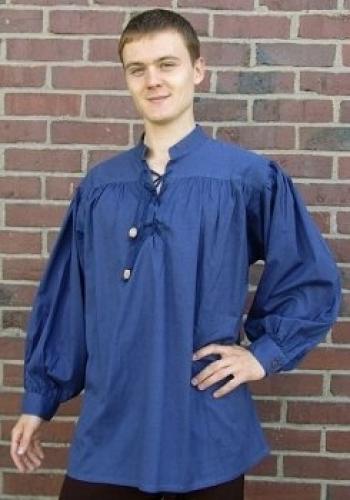 LEONARDO CARBONE Waldluferhemd mit Schnrung - Farbe: dunkelblau - Gre: S