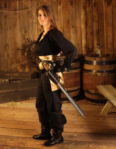 LEONARDO CARBONE Mittelalterbluse, Piratenbluse - Farbe: schwarz - Gre: S