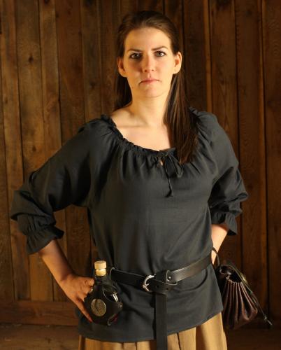 LEONARDO CARBONE Mittelalterbluse, Piratenbluse - Gre: S - Farbe: dunkelgrau