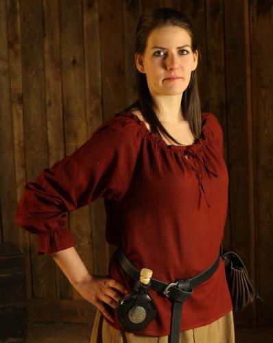 LEONARDO CARBONE Mittelalterbluse, Piratenbluse - Farbe: weinrot - Gre: S