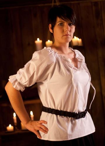 LEONARDO CARBONE Mittelalterbluse mit Spitze, Kurzarm - Gr��e: XXL - Farbe: natur