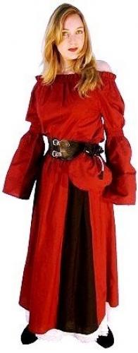 LEONARDO CARBONE Mittelalter-Bluse - Gr��e: S/M - Farbe: weinrot