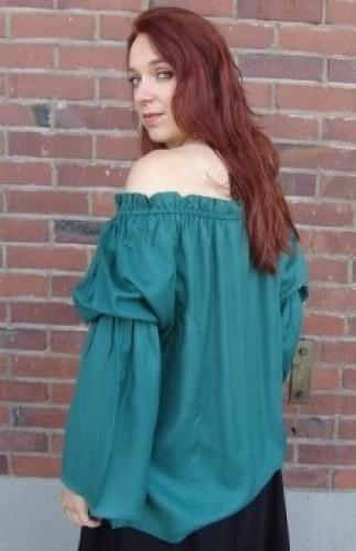 LEONARDO CARBONE Mittelalter-Bluse - Gr��e: S/M - Farbe: gr�n