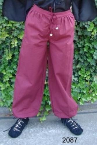 LEONARDO CARBONE Mittelalterhose mit Schn�rung - Farbe: weinrot - Gr��e: S