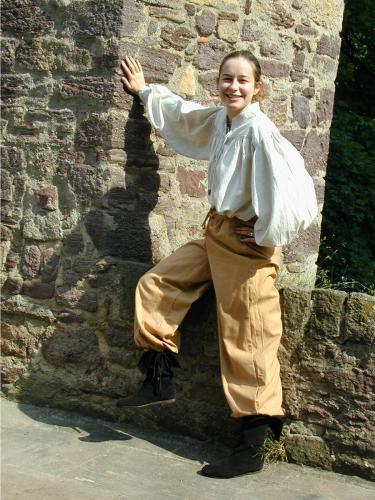 LEONARDO CARBONE Mittelalterhose mit Schn�rung - Gr��e: S - Farbe: hellbraun