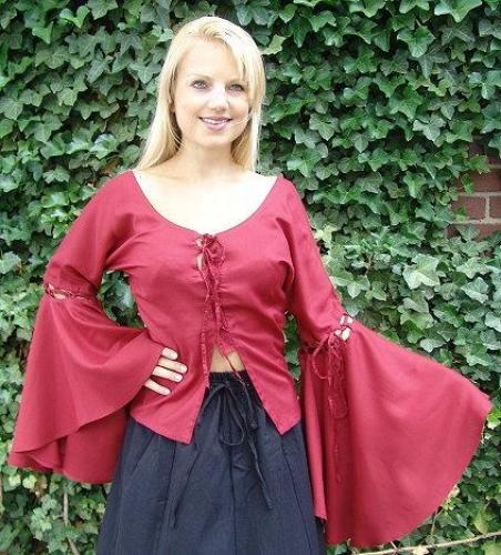 LEONARDO CARBONE Bluse Carmen - Farbe: weinrot - Gr��e: S