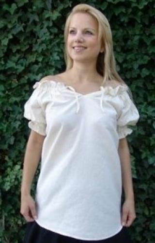 LEONARDO CARBONE Mittelalterbluse Carmen, Kurzarm - Gr��e: S - Farbe: wei�