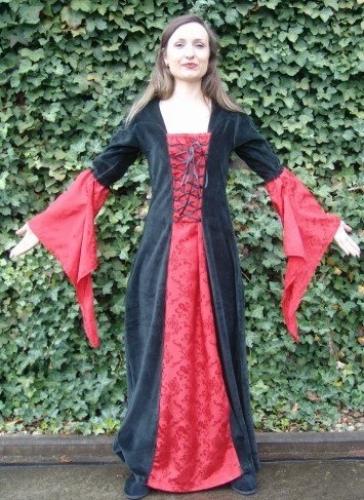 LEONARDO CARBONE Samtkleid mit Satineinsatz - Farbe: schwarz - Gr��e: M