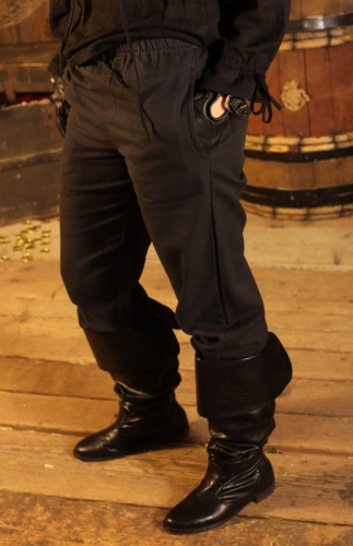 LEONARDO CARBONE Mittelalter-Hose mit Gummizug - Farbe: schwarz - Gr��e: S