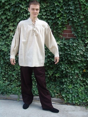 LEONARDO CARBONE Mittelalter-Hose mit Tunnelzug - Gr��e: S - Farbe: dunkelbraun