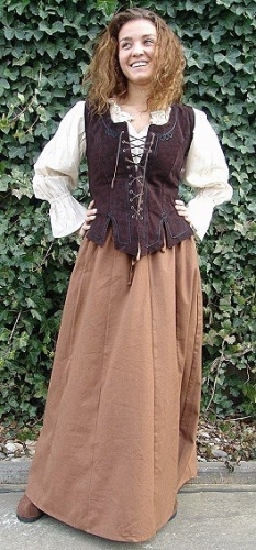 LEONARDO CARBONE Mittelalterlicher Rock - Gr��e: S/M - Farbe: hellbraun