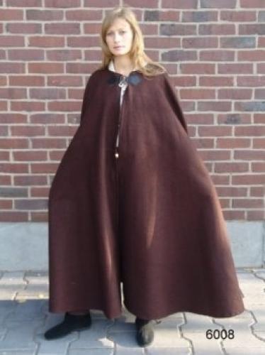 LEONARDO CARBONE Umhang aus Wolle mit Metallschlie�e - Gr��e: Einheitsgr��e - Farbe: dunkelbraun