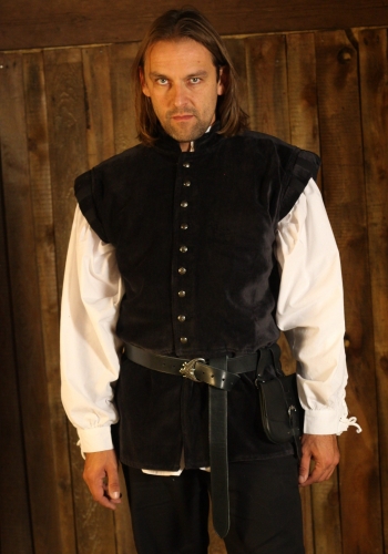 LEONARDO CARBONE Mittelalterlicher Wams - Gr��e: XL - Farbe: dunkelbraun