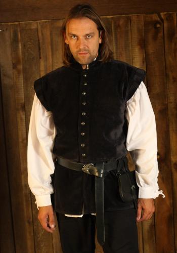 LEONARDO CARBONE Mittelalterlicher Wams - Farbe: schwarz - Gr��e: XXL