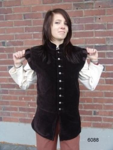 LEONARDO CARBONE Mittelalterlicher Wams - Gr��e: S - Farbe: dunkelbraun