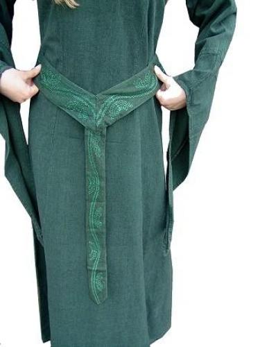 LEONARDO CARBONE Stoffg�rtel mit Stickerei - Gr��e: S/M - Farbe: gr�n