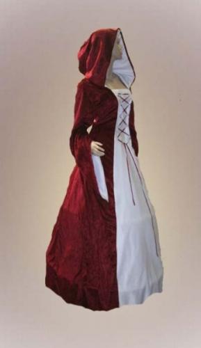 LARP FASHION KLEIDER Mittelalterkleid bordeaux/wei� - Gr��e: XXXL
