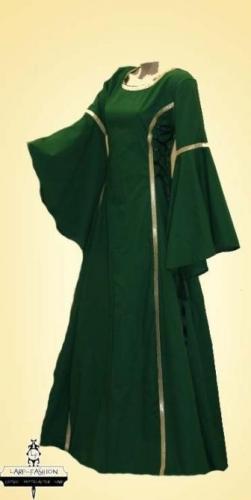 LARP FASHION KLEIDER Mittelalterkleid grn Baumwolle - Gre: L