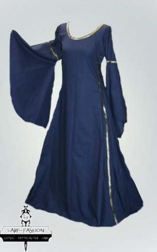 LARP FASHION KLEIDER Mittelalterkleid blau Baumwolle - Gre: XL