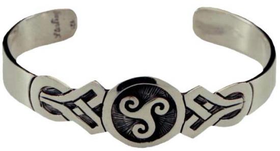LAZELL HISTORIC Keltischer Silberarmreif kleine Triskele