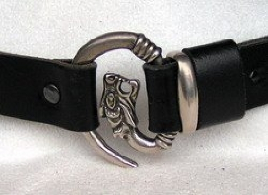 PERA PERIS Mittelalterg�rtel Wolfskopf - Gr��e: S/M - Farbe: dunkelbraun