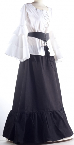 ERZFEINDCOM Mittelalterrock, ausgestellter Saum - Farbe: schwarz - Gre: Einheitsgre