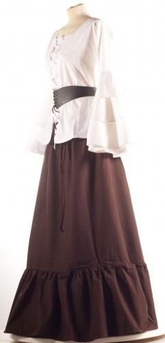 ERZFEINDCOM Mittelalterrock, ausgestellter Saum - Gr��e: Einheitsgr��e - Farbe: dunkelbraun