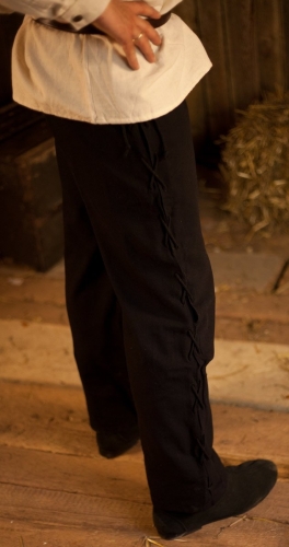ERZFEINDCOM Mittelalterhose mit seitlicher Schn�rung - Farbe: schwarz - Gr��e: L/XL
