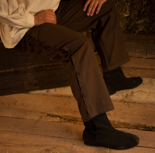 ERZFEINDCOM Mittelalterhose mit seitlicher Schnrung - Gre: L/XL - Farbe: dunkelbraun