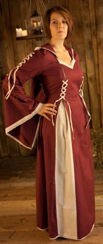 BRES Mittelalterkleid aus Baumwolle/Leinen - Gre: Einheitsgre - Farbe: dunkelbraun