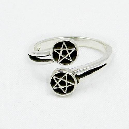 MEGALITH Silberring Pentagramme - Ringgre: 70