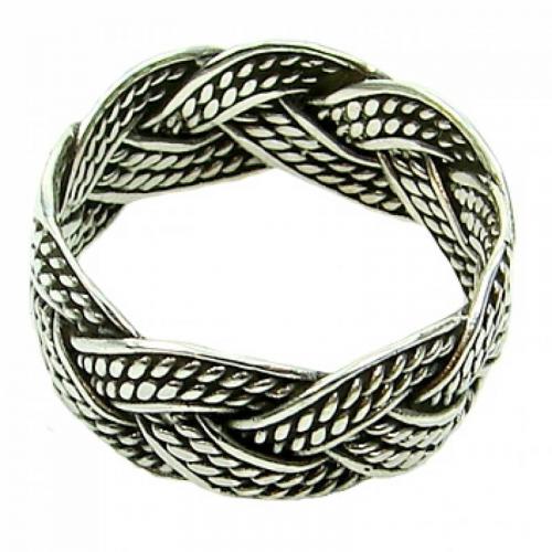 MEGALITH Silberring geflochten - Ringgr��e: 50