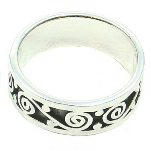 MEGALITH Silberring Spiralen - Ringgr��e: 70