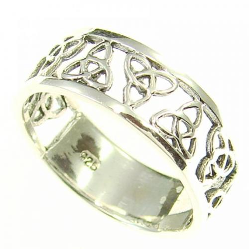 MEGALITH Silberring Triquettas - Ringgr��e: 54