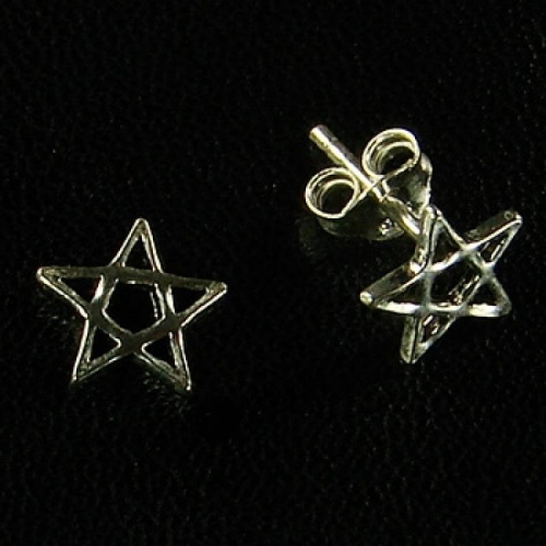 MEGALITH Silber Ohrstecker Pentagramm