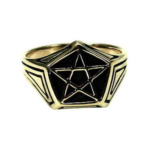 MEGALITH Bronzering Pentagramm - Ringgre: 54