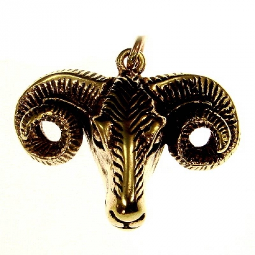 MEGALITH Bronzeanhnger Widderkopf