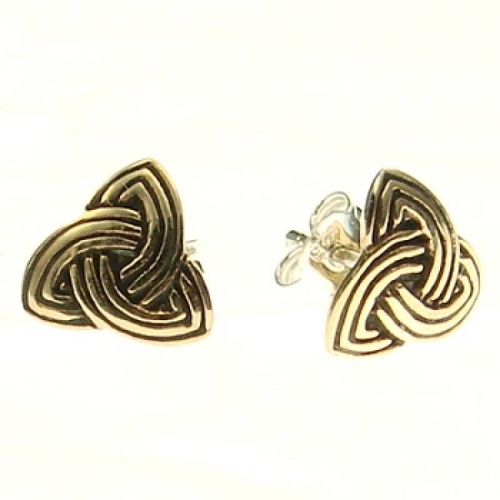 MEGALITH Bronze-Ohrstecker Triquetta