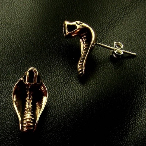 MEGALITH Bronze-Ohrstecker Kobras gro