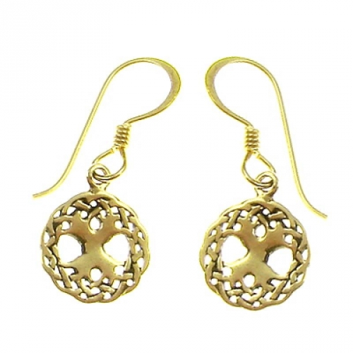 MEGALITH Bronze-Ohrh�nger Lebensbaum klein