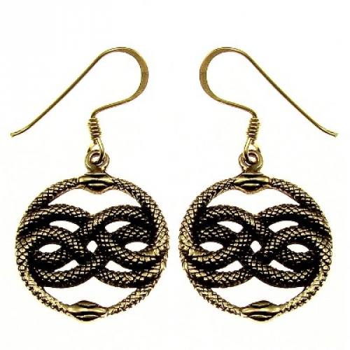 MEGALITH Bronze-Ohrhnger Schlangenamulett Auryn