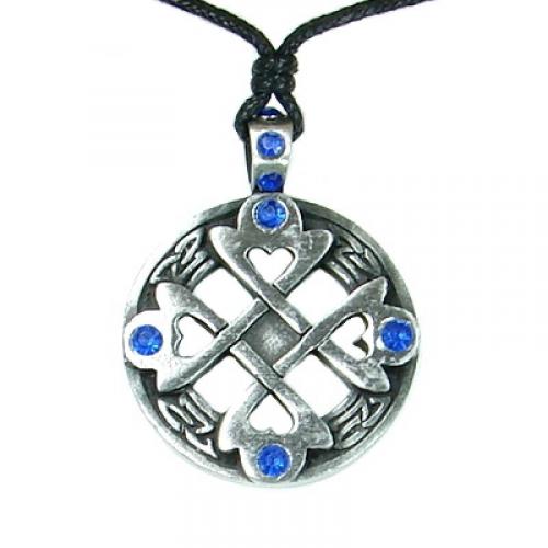 MEGALITH Zinnanhnger keltisches Herz-Kreuz - Farbe: dunkelblau