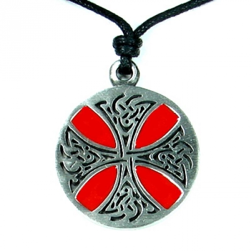 MEGALITH Zinnanh�nger keltisches Kreuz / Fianna - Farbe: rot