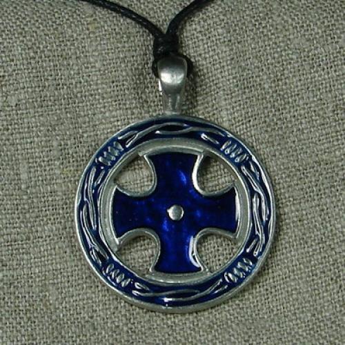 MEGALITH Zinnanh�nger Templerkreuz - Farbe: dunkelblau