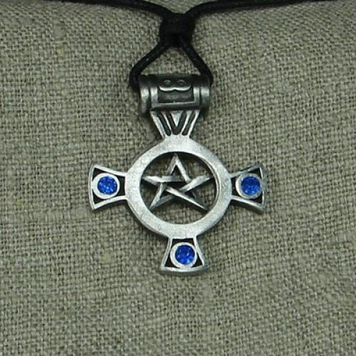 MEGALITH Zinnanh�nger Pentagramm klein - Farbe: dunkelblau