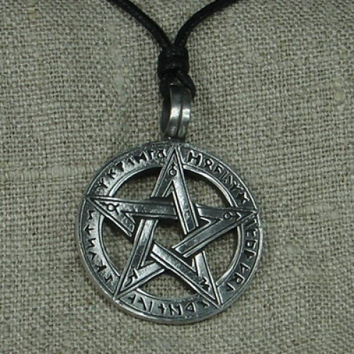 MEGALITH Zinnanh�nger Runenpentagramm