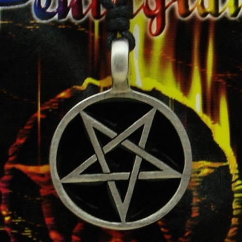 MEGALITH Zinnanh�nger Pentagramm Spitze unten