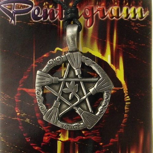 MEGALITH Zinnanhnger Hexenbesen-Pentagramm